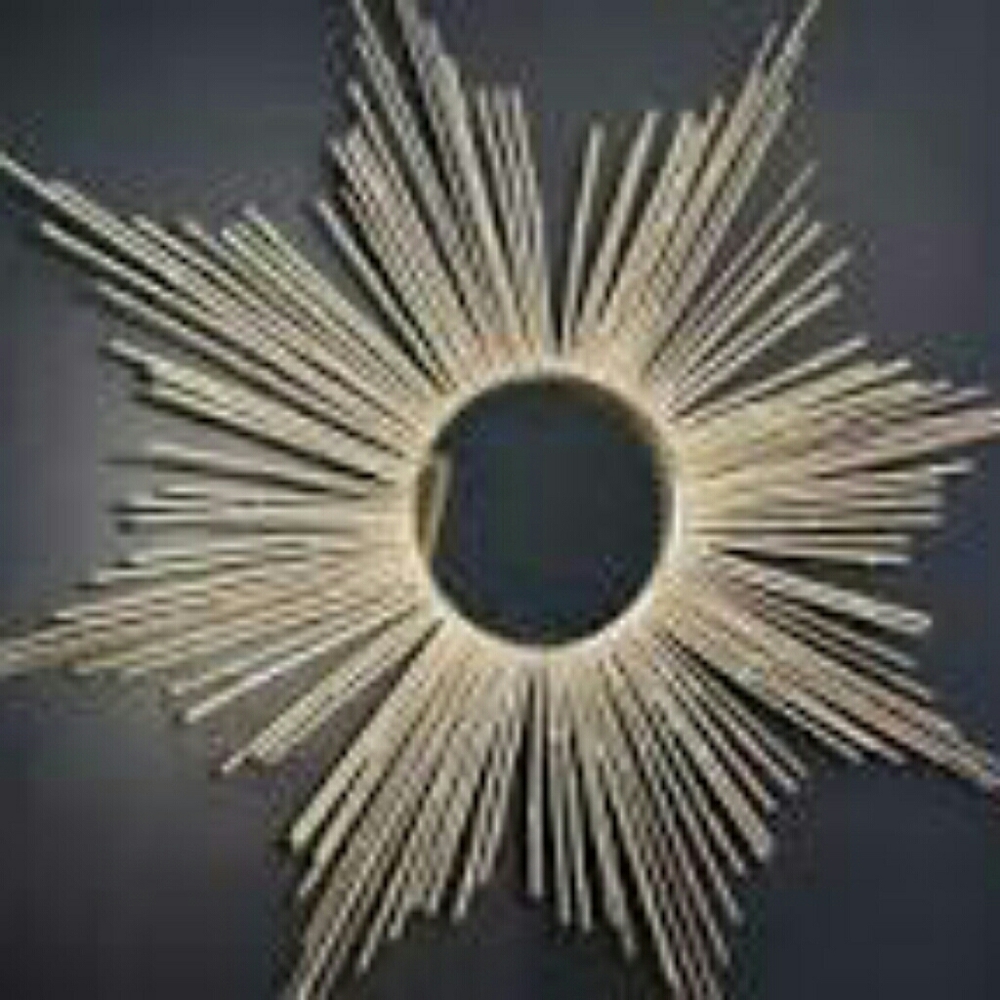 Handcrafted  White Bamboo Starburst Mirror!!!